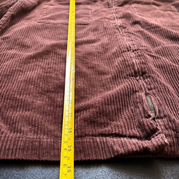 oversized boxy‎ shaket zip front brown corduroy 100% cotton unisex medium - Picture 9 of 9